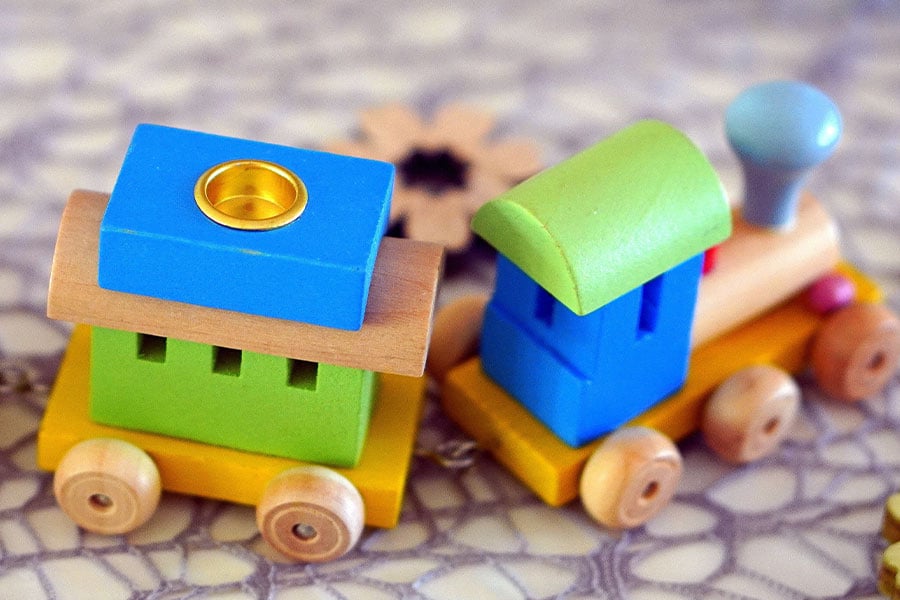 Wooden toy train cars