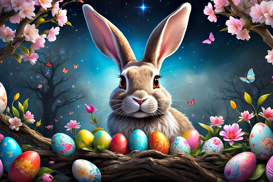 Easter bunny folkloric figure associated with Easter