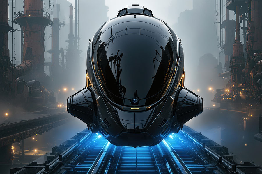 Locomotora aerodinámica futurista