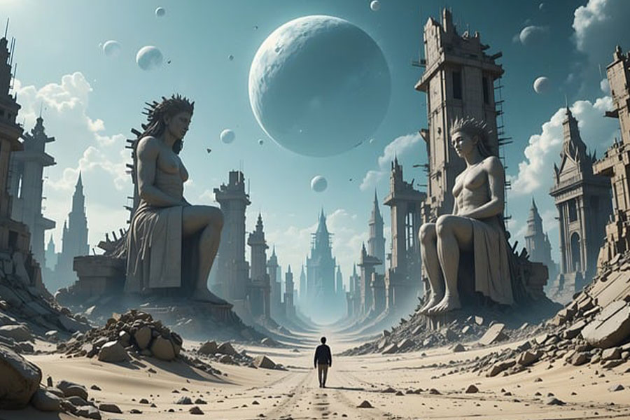 Ultra ilustración de ruinas