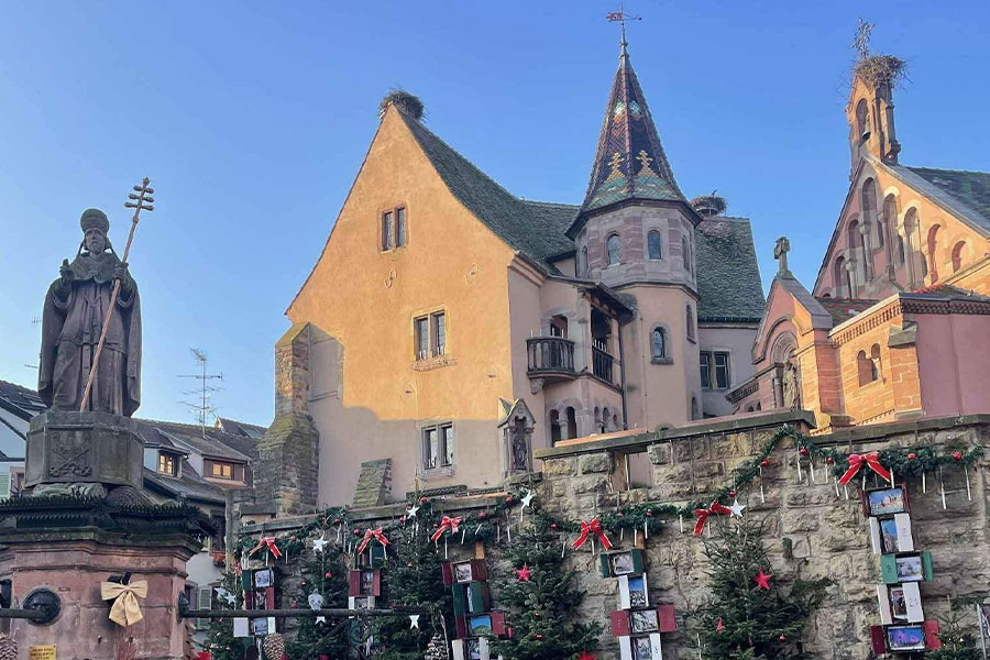 The place du chateau Saint Leon France