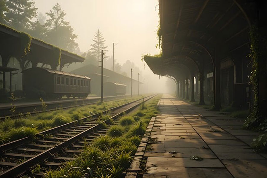 Verlassene alte Eisenbahnlinie