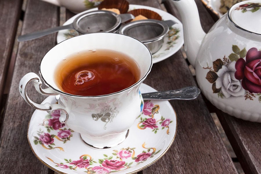 Cozy setting classic afternoon tea