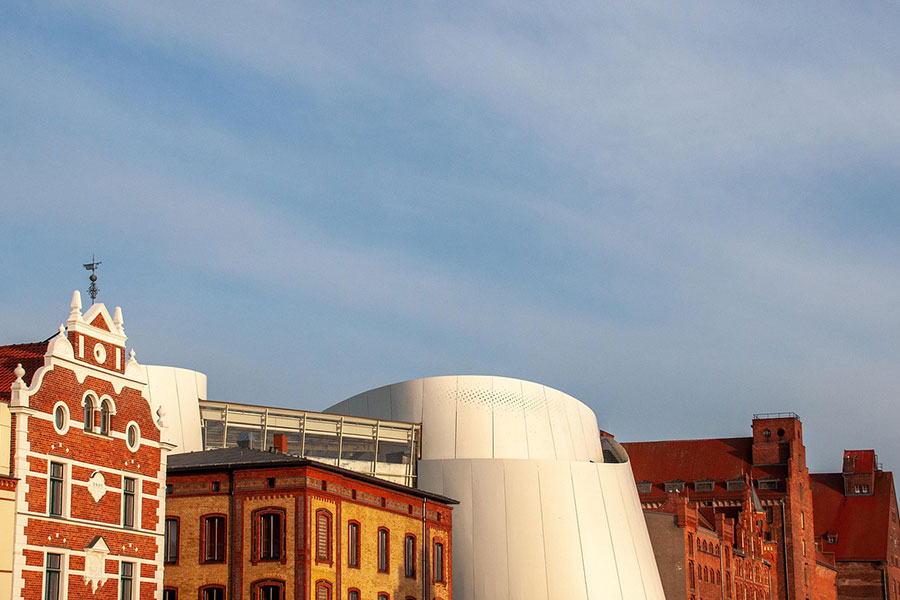 Architectural building of the ozeaneum