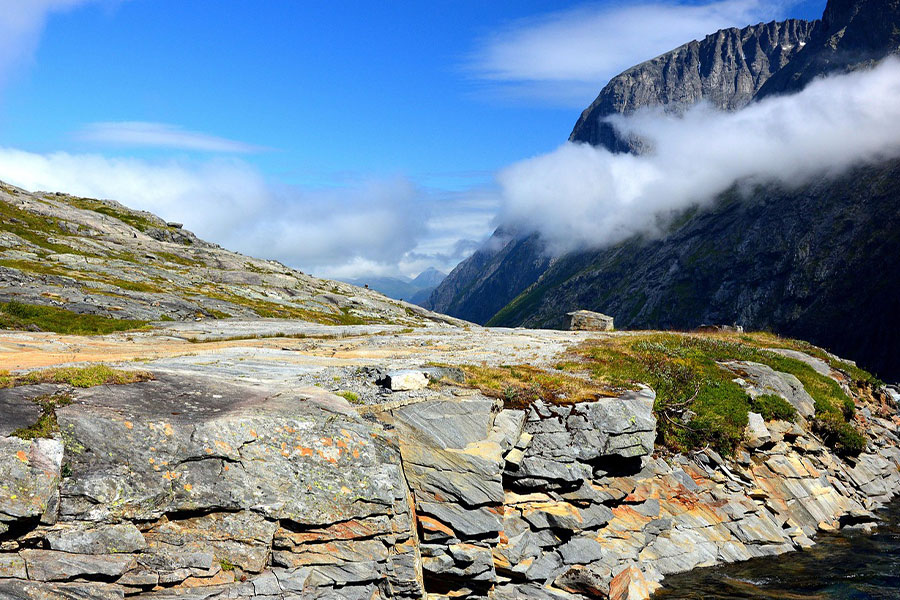 The mountain plateau of the Trollstigen Norway