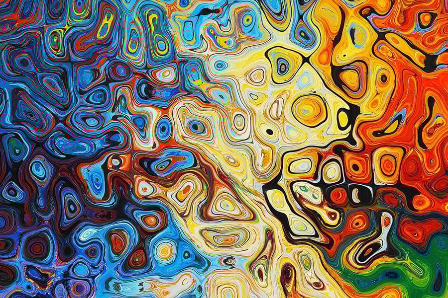 Abstrakte Kunstwerke ähneln dem Stil