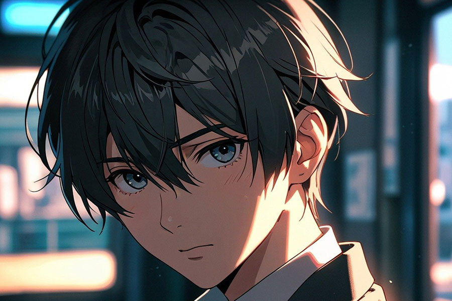 Młody mężczyzna w stylu anime