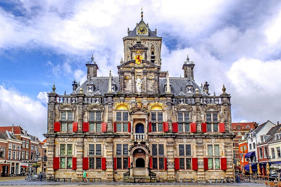 Historisch stadhuis Delft, Nederland