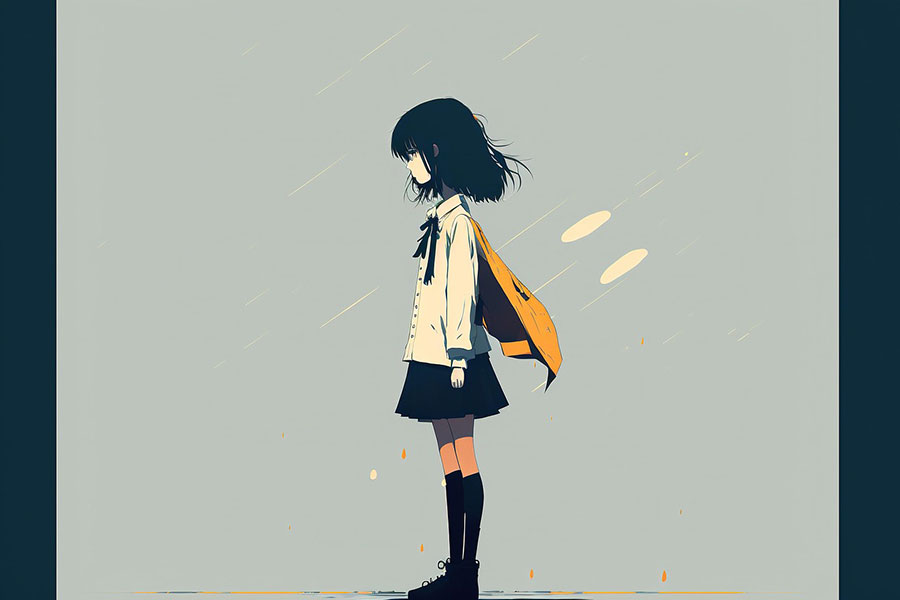Ragazza in uniforme scolastica