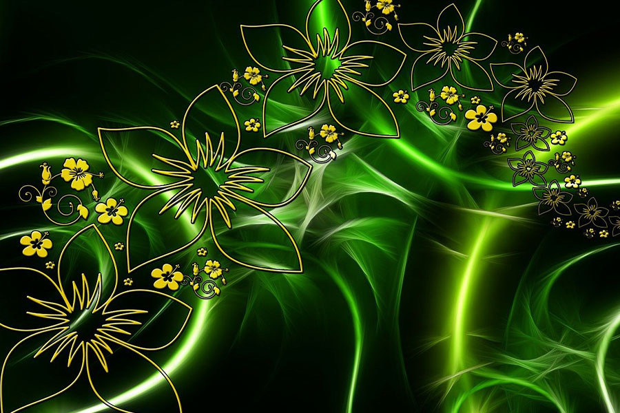 Illustrazione frattale di viticci di flora