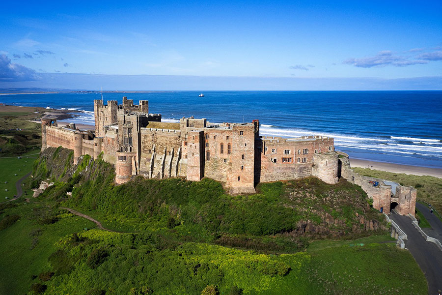 Castello fortezza medievale di Bamburgh, Northumberland