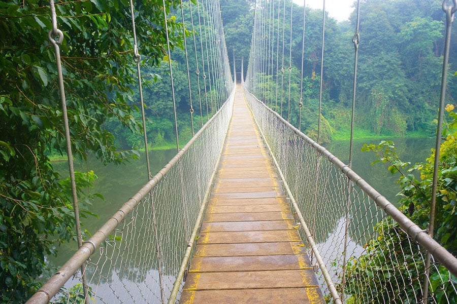 Ponte sospeso sul fiume