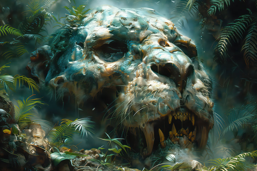 Illustrazione fantasy nella giungla