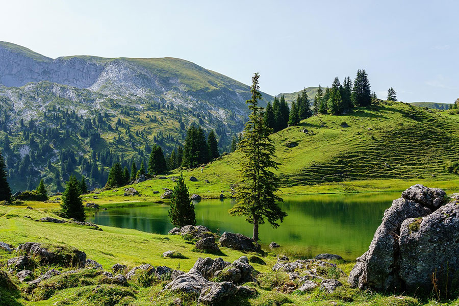 Lac Seeberg dans la montagne