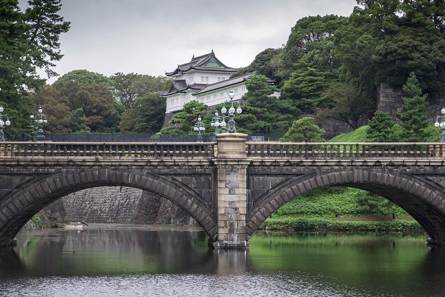 Palazzo e ponte di Tokyo, Giappone