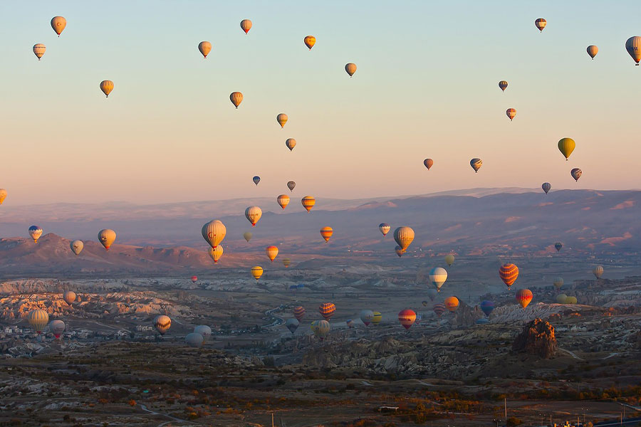 Area delle mongolfiere della Cappadocia in Turchia