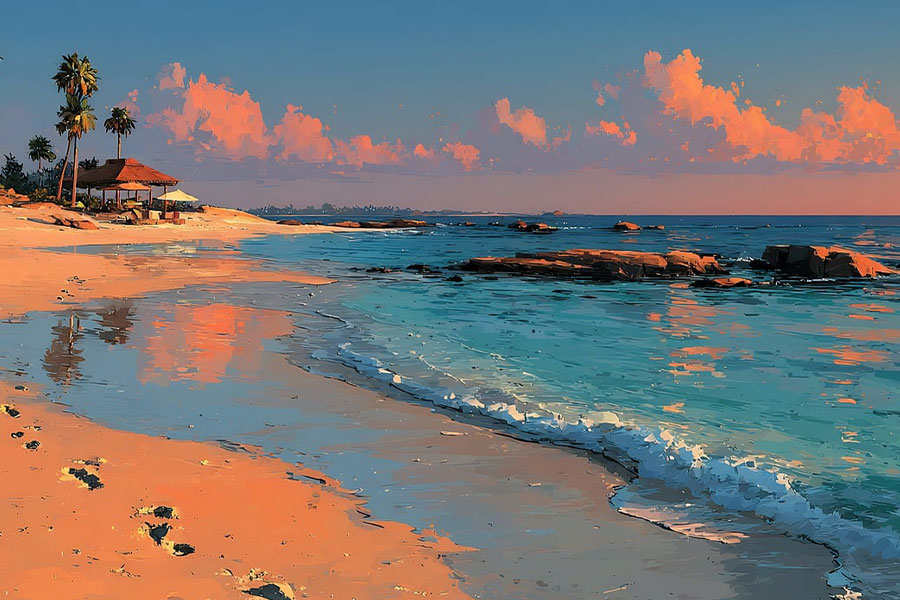 Dipinto di una spiaggia