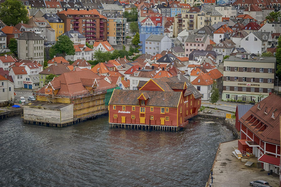 Paysage de Bergen en Norvège