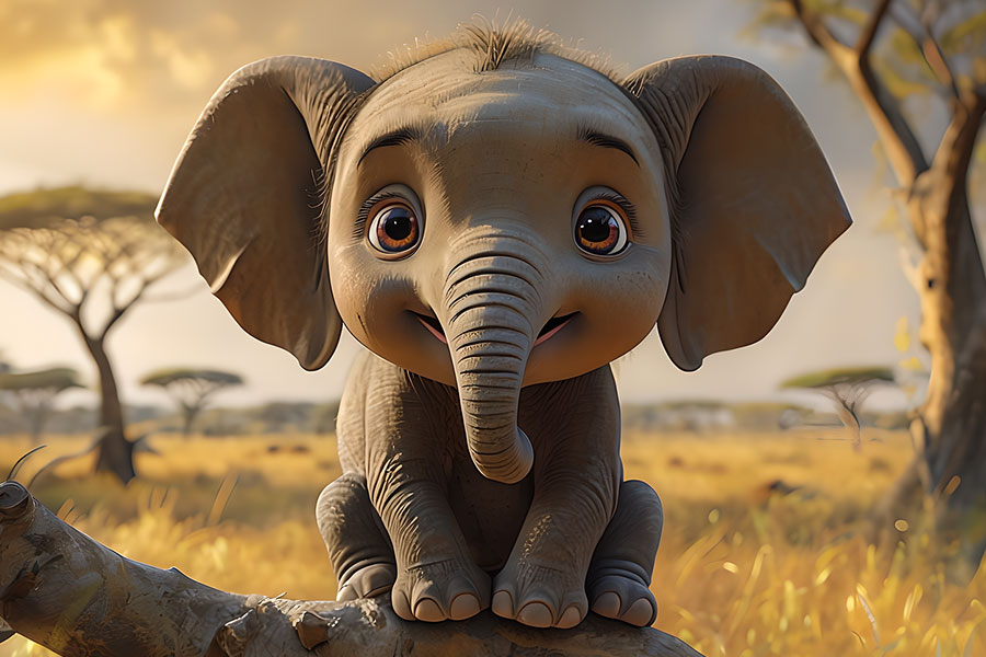Cucciolo di elefante del Serengete