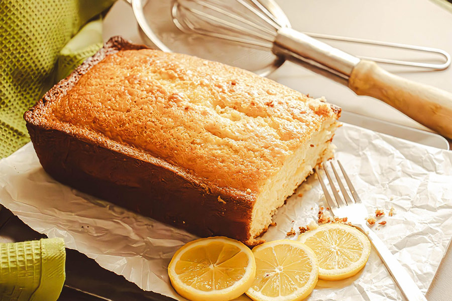 Gâteau au citron en dessert