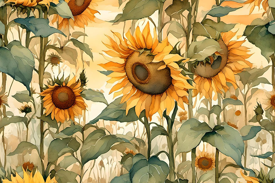 Bellissimo girasole artistico