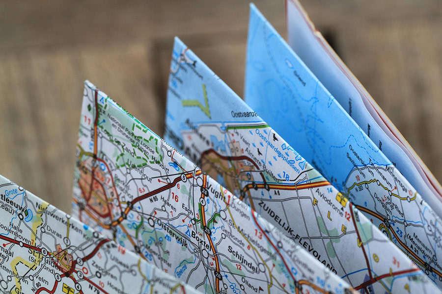 Piano di piegatura della mappa stradale