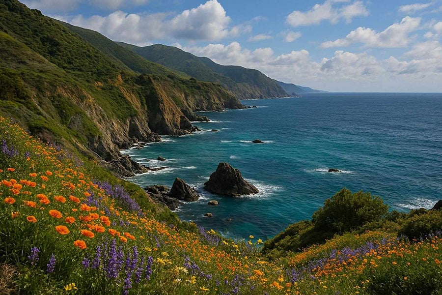 Paesaggio naturale in riva al mare