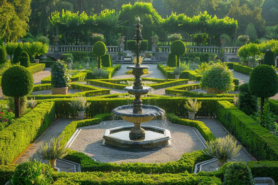 Progettazione simmetrica del giardino