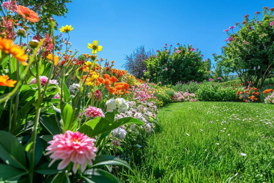 Vibrante jardín primaveral