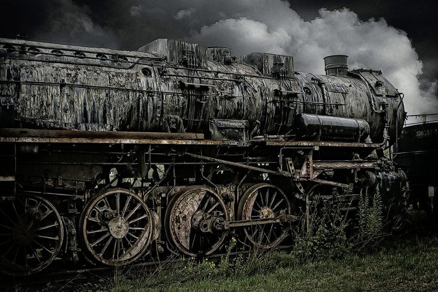 Vecchio treno abbandonato