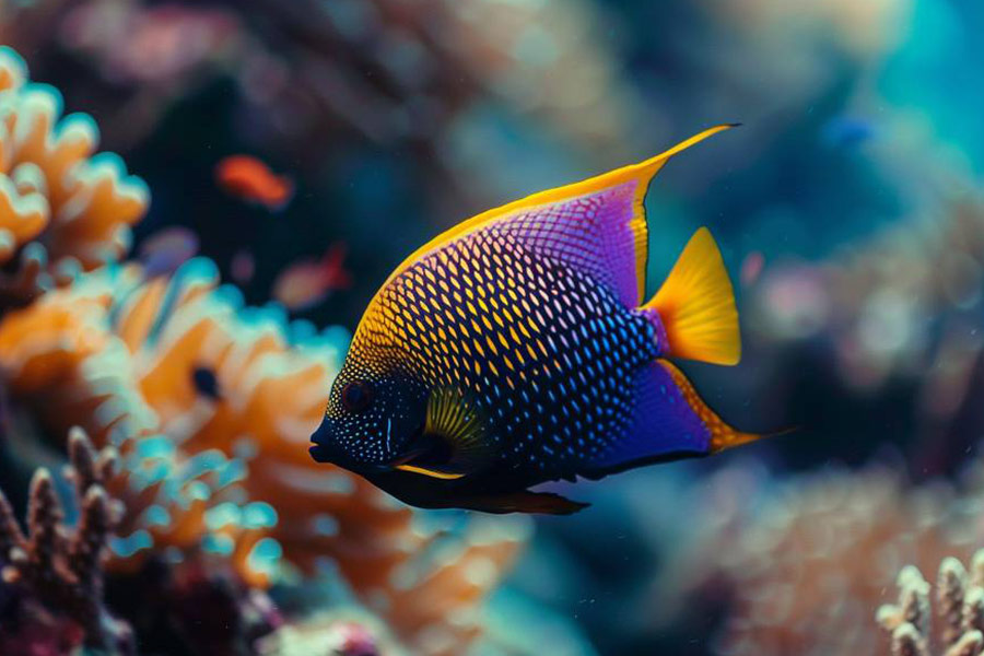 Poissons tropicaux nageant