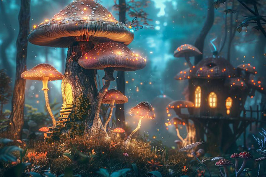 Casa fantasy a forma di fungo di grandi dimensioni