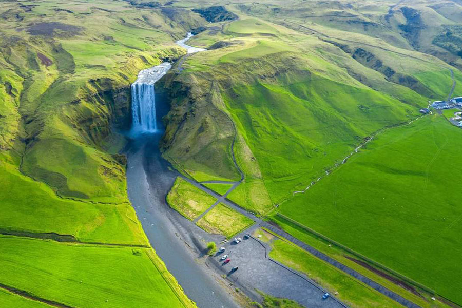 Cascata Spogafoss aerea