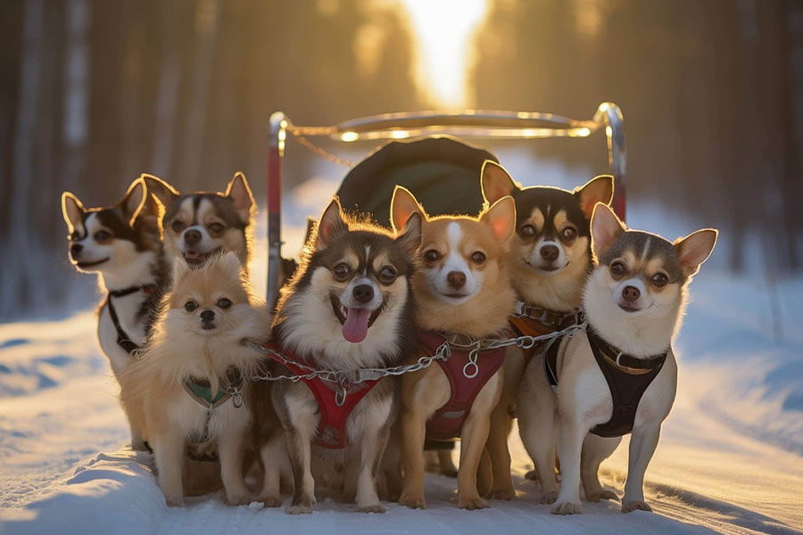 Chiens chihuahua illustrés