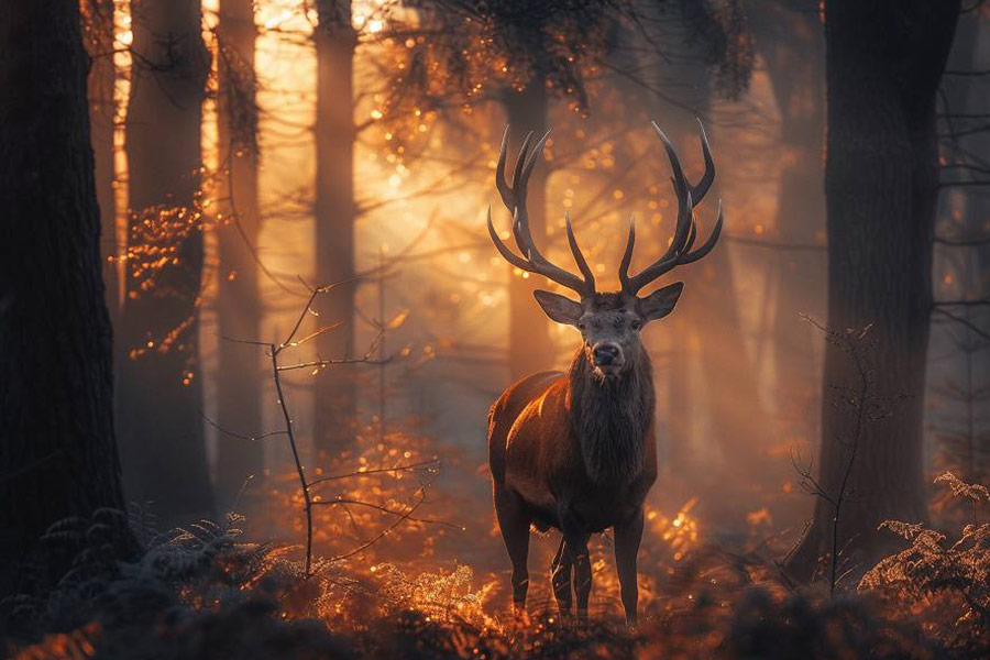 Cerf debout fièrement