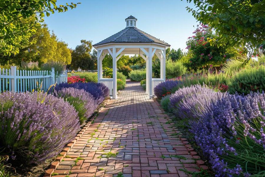 Giardino di lavanda in fiore
