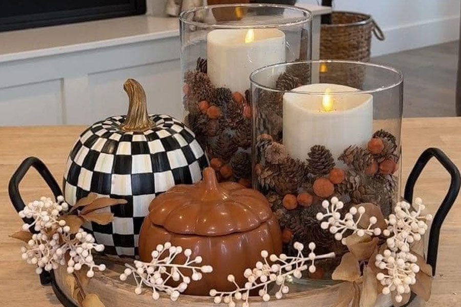 Decorazioni autunnali per il centrotavola
