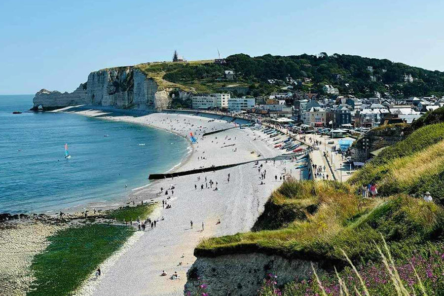 Etretat Francia scogliere di gesso bianco