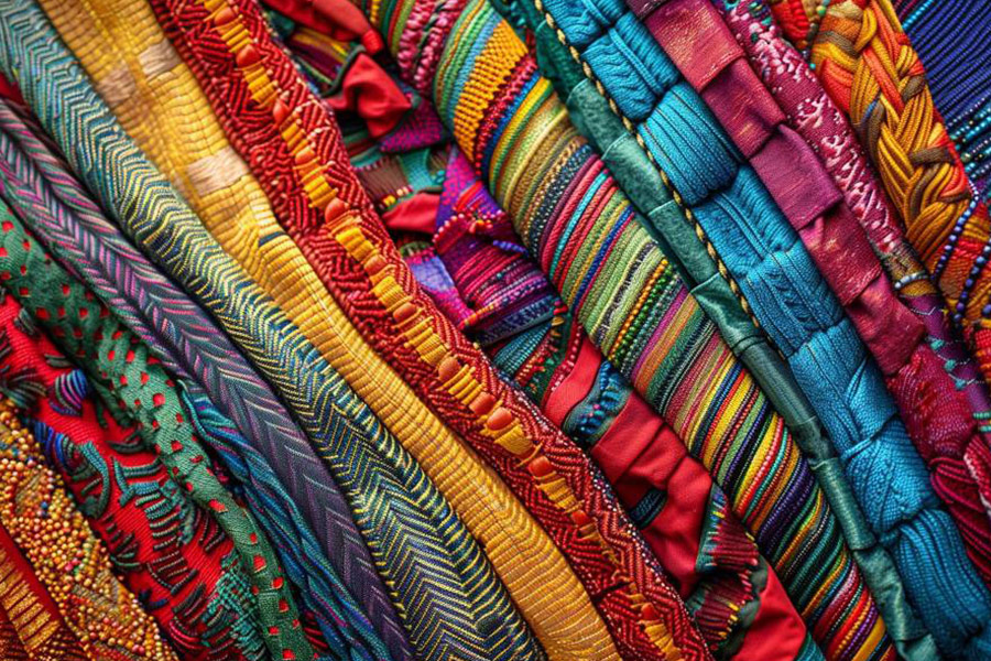 Un patrón ricamente textil