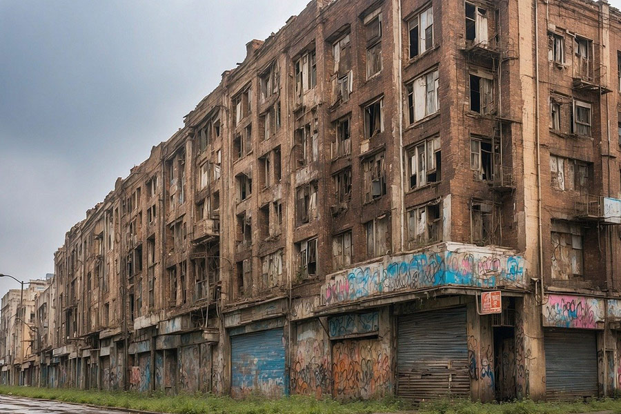 Case abbandonate, edificio adibito a magazzino