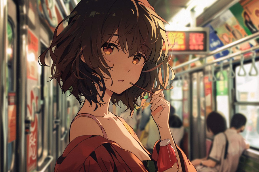 Anime di donne dai capelli castani