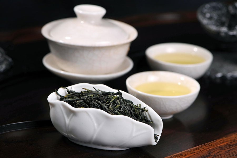 Un juego de té tradicional chino