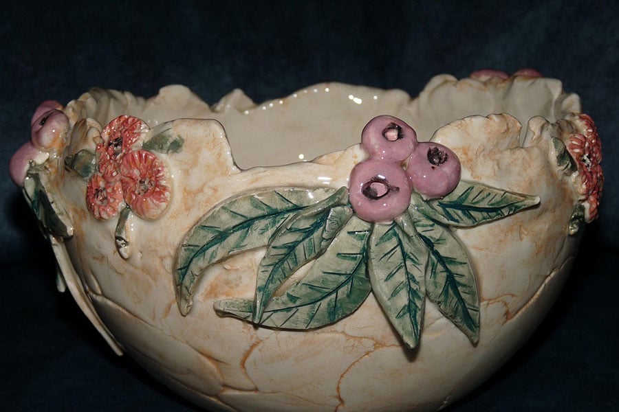 Cuenco de cerámica Weller antiguo