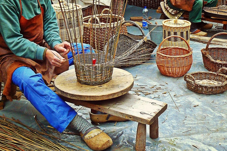 Técnica antigua de elaboración de cestas