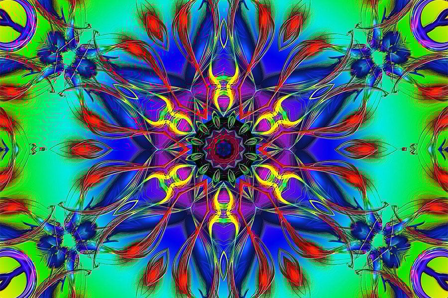 Very colorful material art