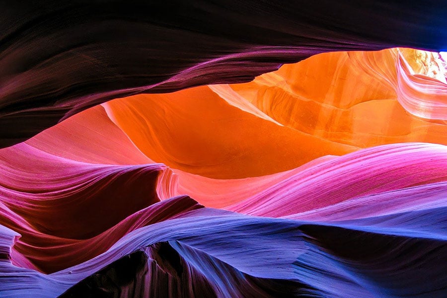 The canyon is known undulating smooth sandstone