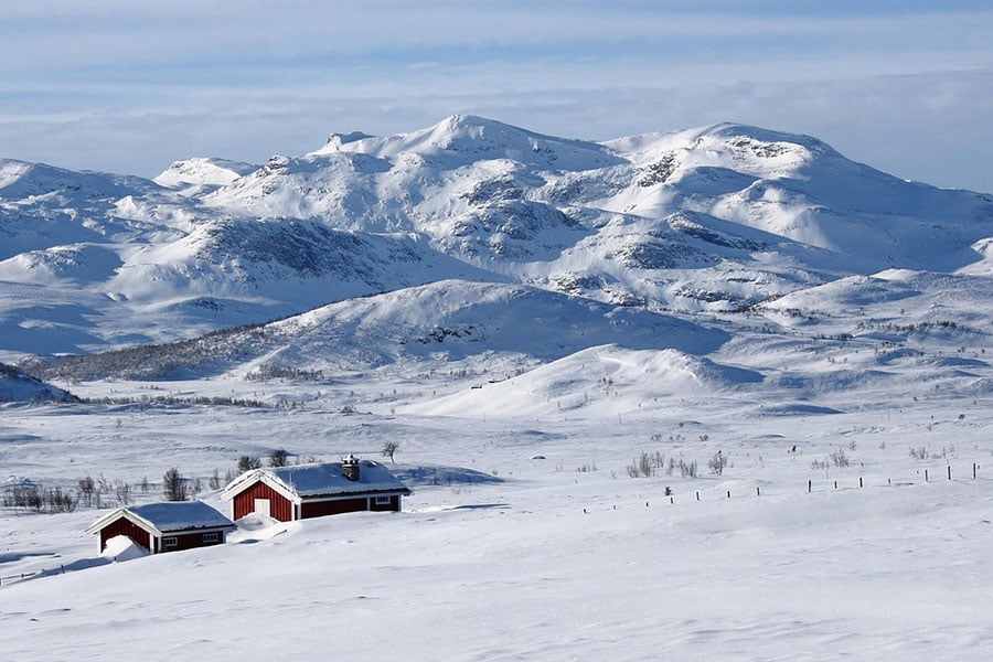 Schnee im Winter in Norwegen