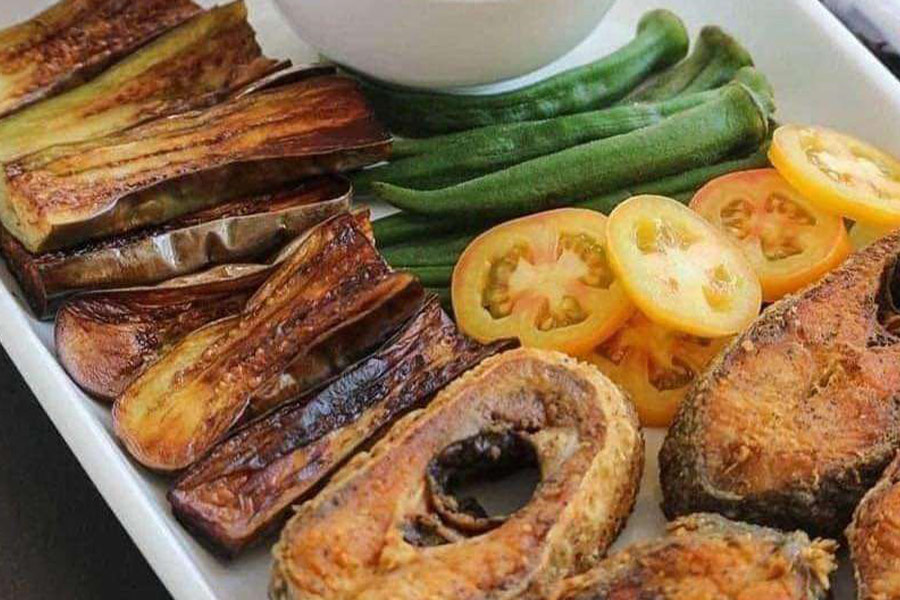 Gebakken melkvis en groenten