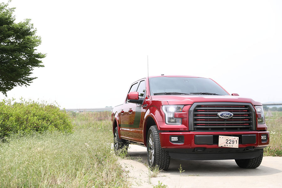 F150 car pickup red