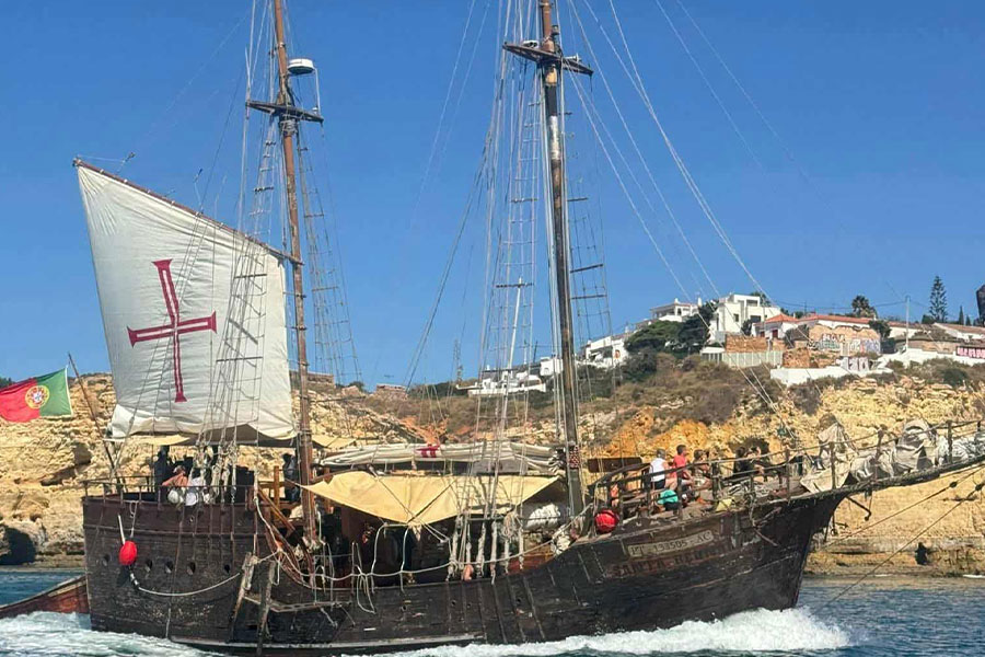 Boat in Santa Bernarda tourist attraction in the Algarve Portugal